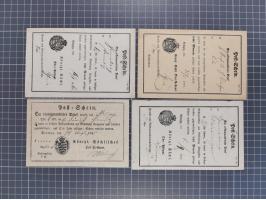 1740/1867 (ca.), rund 110 Postscheine, dabei Ortsdrucke, Stücke mit Stempeln,etc., aus altem Bestand