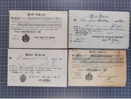 1740/1867 (ca.), rund 110 Postscheine, dabei Ortsdrucke, Stücke mit Stempeln,etc., aus altem Bestand