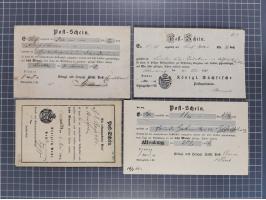 1740/1867 (ca.), rund 110 Postscheine, dabei Ortsdrucke, Stücke mit Stempeln,etc., aus altem Bestand