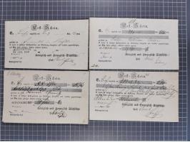 1740/1867 (ca.), rund 110 Postscheine, dabei Ortsdrucke, Stücke mit Stempeln,etc., aus altem Bestand