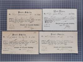 1740/1867 (ca.), rund 110 Postscheine, dabei Ortsdrucke, Stücke mit Stempeln,etc., aus altem Bestand