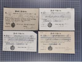 1740/1867 (ca.), rund 110 Postscheine, dabei Ortsdrucke, Stücke mit Stempeln,etc., aus altem Bestand