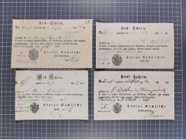 1740/1867 (ca.), rund 110 Postscheine, dabei Ortsdrucke, Stücke mit Stempeln,etc., aus altem Bestand