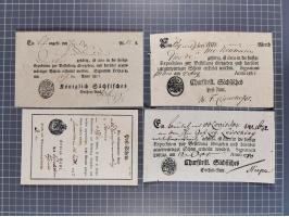 1740/1867 (ca.), rund 110 Postscheine, dabei Ortsdrucke, Stücke mit Stempeln,etc., aus altem Bestand