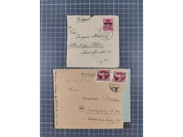 1944/45, 4 frankierte Feld Post-Briefe, dabei Mi. 7A und 12, etwas unterschiedliche Erhaltung.