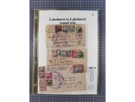 1929, Weltrundfahrt, kleine Sammlung der amerikanischen Post mit 17 Briefen und Ganzsachen, dabei verschiedene Etappen und in