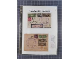 1929, Weltrundfahrt, kleine Sammlung der amerikanischen Post mit 17 Briefen und Ganzsachen, dabei verschiedene Etappen und in