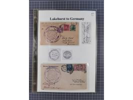 1929, Weltrundfahrt, kleine Sammlung der amerikanischen Post mit 17 Briefen und Ganzsachen, dabei verschiedene Etappen und in