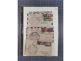 1929, Weltrundfahrt, kleine Sammlung der amerikanischen Post mit 17 Briefen und Ganzsachen, dabei verschiedene Etappen und in