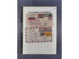 1929, Weltrundfahrt, kleine Sammlung der amerikanischen Post mit 17 Briefen und Ganzsachen, dabei verschiedene Etappen und in