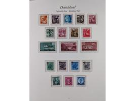 1945/49, postfrische Sammlungen Französische Zone bis auf Baden Mi.-Nr. 53 kpl. inkl. Blocks sowie Bizone in den Hauptnummern