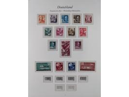 1945/49, postfrische Sammlungen Französische Zone bis auf Baden Mi.-Nr. 53 kpl. inkl. Blocks sowie Bizone in den Hauptnummern