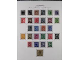 1945/49, postfrische Sammlungen Französische Zone bis auf Baden Mi.-Nr. 53 kpl. inkl. Blocks sowie Bizone in den Hauptnummern