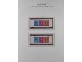 1945/49, postfrische Sammlungen Französische Zone bis auf Baden Mi.-Nr. 53 kpl. inkl. Blocks sowie Bizone in den Hauptnummern