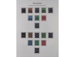 1945/49, postfrische Sammlungen Französische Zone bis auf Baden Mi.-Nr. 53 kpl. inkl. Blocks sowie Bizone in den Hauptnummern