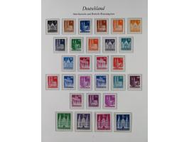 1945/49, postfrische Sammlungen Französische Zone bis auf Baden Mi.-Nr. 53 kpl. inkl. Blocks sowie Bizone in den Hauptnummern