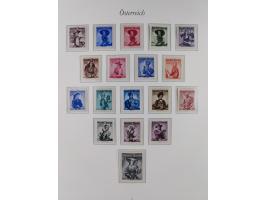 1945/67, in den Hauptnummern komplette bis auf Mi.-Nr. 691 postfrische Sammlung inkl. Mi.-Nr. Va-d sign. Kovar VÖB, 674-92 si