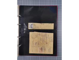 1917/25, 48 parcel cards and money transfers, mainly early republic, including 1917 order from Elvechre with bisect stamp to 