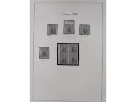 1859/67, die verbleibende ungebrauchte Sammlung, dabei diverse Einheiten bis zum 12er-Block, Randstücke, 15U und 19U in Paare