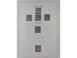 1859/67, die verbleibende ungebrauchte Sammlung, dabei diverse Einheiten bis zum 12er-Block, Randstücke, 15U und 19U in Paare