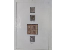 1859/67, die verbleibende ungebrauchte Sammlung, dabei diverse Einheiten bis zum 12er-Block, Randstücke, 15U und 19U in Paare