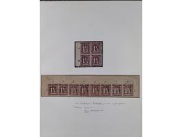 1859/67, die verbleibende ungebrauchte Sammlung, dabei diverse Einheiten bis zum 12er-Block, Randstücke, 15U und 19U in Paare