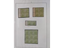 1859/67, die verbleibende ungebrauchte Sammlung, dabei diverse Einheiten bis zum 12er-Block, Randstücke, 15U und 19U in Paare