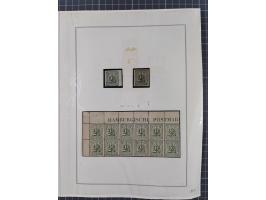 1859/67, die verbleibende ungebrauchte Sammlung, dabei diverse Einheiten bis zum 12er-Block, Randstücke, 15U und 19U in Paare