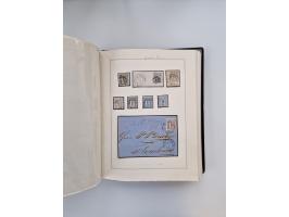 1859/67, die verbleibende gestempelte Sammlung mit lose Marken, Einheiten, Briefstücken und rund 40 frankierten Briefen und G