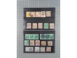 1850/1950, interesting holding in two booklets and envelope, used with few fancy cancellations, incl. better values and varie