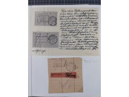 BAR- UND VORAUSFRANKIERUNGEN: spezialisierte Sammlung von 22 Belegen und einige Ausschnitten; verschiedene Typen und Besonder