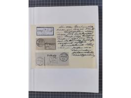 BAR- UND VORAUSFRANKIERUNGEN: spezialisierte Sammlung von 22 Belegen und einige Ausschnitten; verschiedene Typen und Besonder