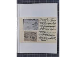 BAR- UND VORAUSFRANKIERUNGEN: spezialisierte Sammlung von 22 Belegen und einige Ausschnitten; verschiedene Typen und Besonder