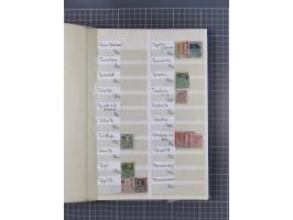 1850/1916 (ca.), Stempelsammlung auf losen Marken nach Orten geordnet, dazu Lombardei Venetien, Feldpost und Levante ungebrau