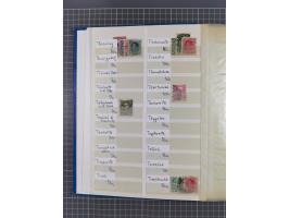 1850/1916 (ca.), Stempelsammlung auf losen Marken nach Orten geordnet, dazu Lombardei Venetien, Feldpost und Levante ungebrau