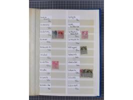 1850/1916 (ca.), Stempelsammlung auf losen Marken nach Orten geordnet, dazu Lombardei Venetien, Feldpost und Levante ungebrau