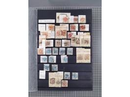 1850/1958 (ca.), reichhaltiger ungebrauchter und gestempelter Doubletten-Bestand, mit einigen Briefen, die erste Ausgabe mit 