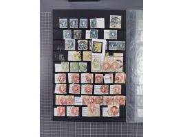 1850/1958 (ca.), reichhaltiger ungebrauchter und gestempelter Doubletten-Bestand, mit einigen Briefen, die erste Ausgabe mit 