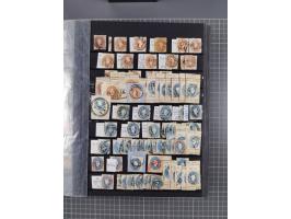 1850/1958 (ca.), reichhaltiger ungebrauchter und gestempelter Doubletten-Bestand, mit einigen Briefen, die erste Ausgabe mit 