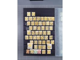 1850/1958 (ca.), reichhaltiger ungebrauchter und gestempelter Doubletten-Bestand, mit einigen Briefen, die erste Ausgabe mit 