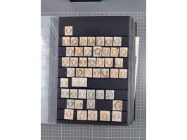 1850/1958 (ca.), reichhaltiger ungebrauchter und gestempelter Doubletten-Bestand, mit einigen Briefen, die erste Ausgabe mit 