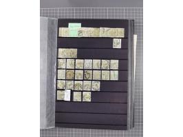 1850/1958 (ca.), reichhaltiger ungebrauchter und gestempelter Doubletten-Bestand, mit einigen Briefen, die erste Ausgabe mit 