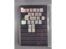 1850/1958 (ca.), reichhaltiger ungebrauchter und gestempelter Doubletten-Bestand, mit einigen Briefen, die erste Ausgabe mit 