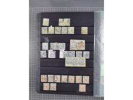 1850/1958 (ca.), reichhaltiger ungebrauchter und gestempelter Doubletten-Bestand, mit einigen Briefen, die erste Ausgabe mit 