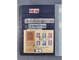 1850/1958 (ca.), reichhaltiger ungebrauchter und gestempelter Doubletten-Bestand, mit einigen Briefen, die erste Ausgabe mit 