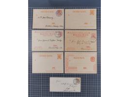 Kiel-Courier: 1895/1900, Partie mit Mi.-Nr. 3 auf zwei Postkarten und Mi.-Nr. 1210 auf Brief sowie 16 ungebrauchte und gebrau