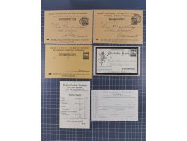 Pforzheim-Stadtbrief-Verkehr: 1896/1900, Partie mit vier ungebrauchten und gebrauchten GSK und zwei Formulare. Dabei u.a. P15