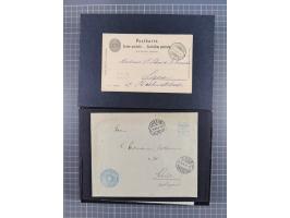 RASIERKLINGEN-STEMPEL: Umfangreiche Sammlung, sauber nach Orten Aarau bis Zürich zusammengetragen, dabei über 220 Briefe und 