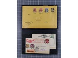 RASIERKLINGEN-STEMPEL: Umfangreiche Sammlung, sauber nach Orten Aarau bis Zürich zusammengetragen, dabei über 220 Briefe und 