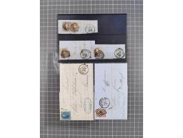 1854/1900, 10 covers, 9 postal stationerys and 7 piece with imperf stamps and pairs, including Ninove 271, four PD covers 186